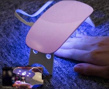 Portable pink USB light therapy machine curing nails with LED light