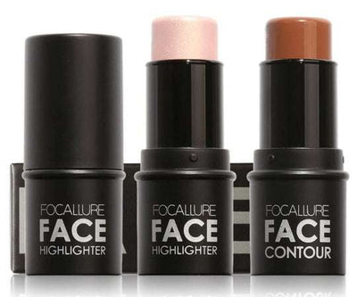 PERFECTION FACE CONTOUR HIGHLIGHTER sticks in black packaging with light and dark shades for highlighting and contouring face features