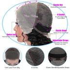 Front Lace Human Hair Wig Deep Wave Human Wigs-4-VessBeauty