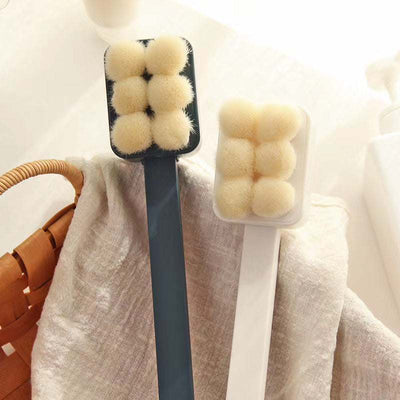 Long-handled soft hair bath brush and detachable face brush dual-purpose cleaning tool