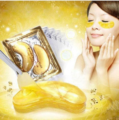 Gold Crystal Collagen Eye Mask under eyes for dark circles and fine lines removal with hydrating gel patches