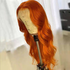Real Hair Extensions Set Smooth Orange Hair-4-VessBeauty